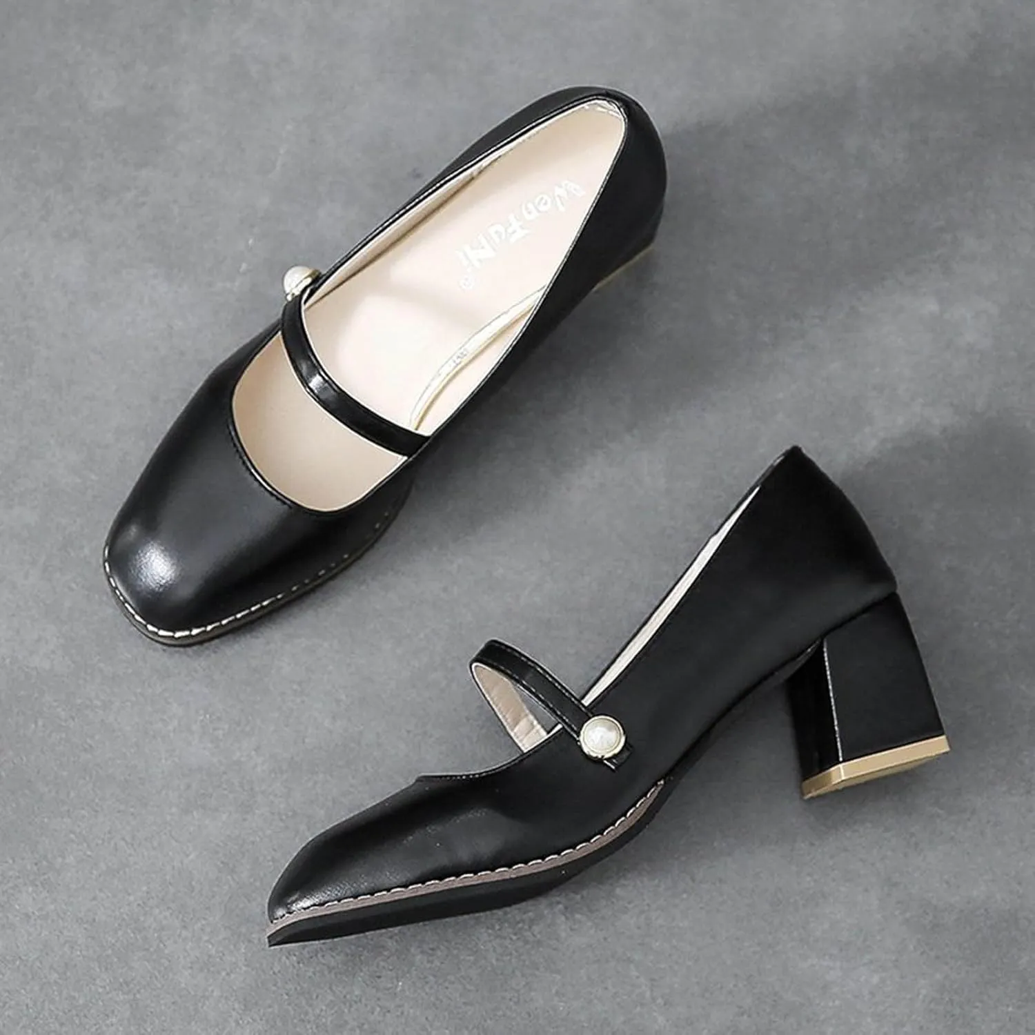 Mary Jane Shoes Women Block Heel Dress Shoes Casual Closed Toe Pumps Chunky Mary Janes Heels Elegant Office Loafers