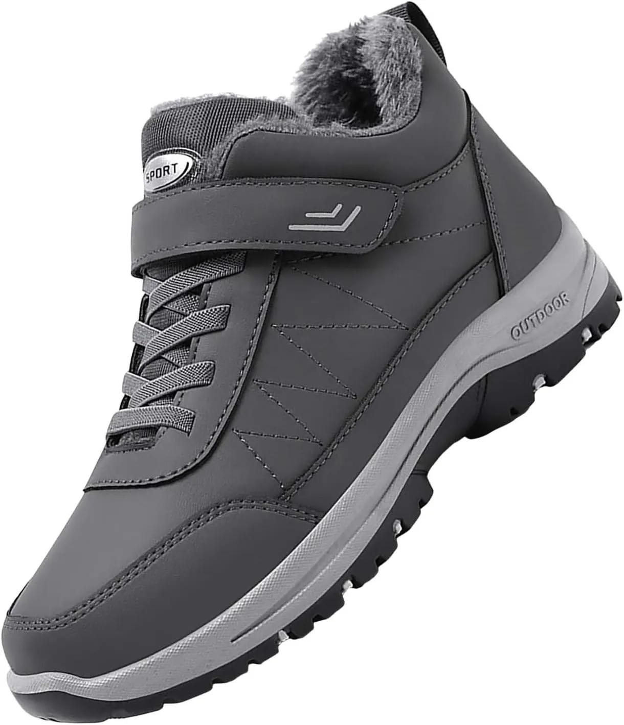 Men Work Boots Waterproof Hiking Sneakers Warm Fur Lined Womens Working Shoes Waterproof Outdoor Bota Waterproof Breathable Lightweight Hike Grounded Footwear