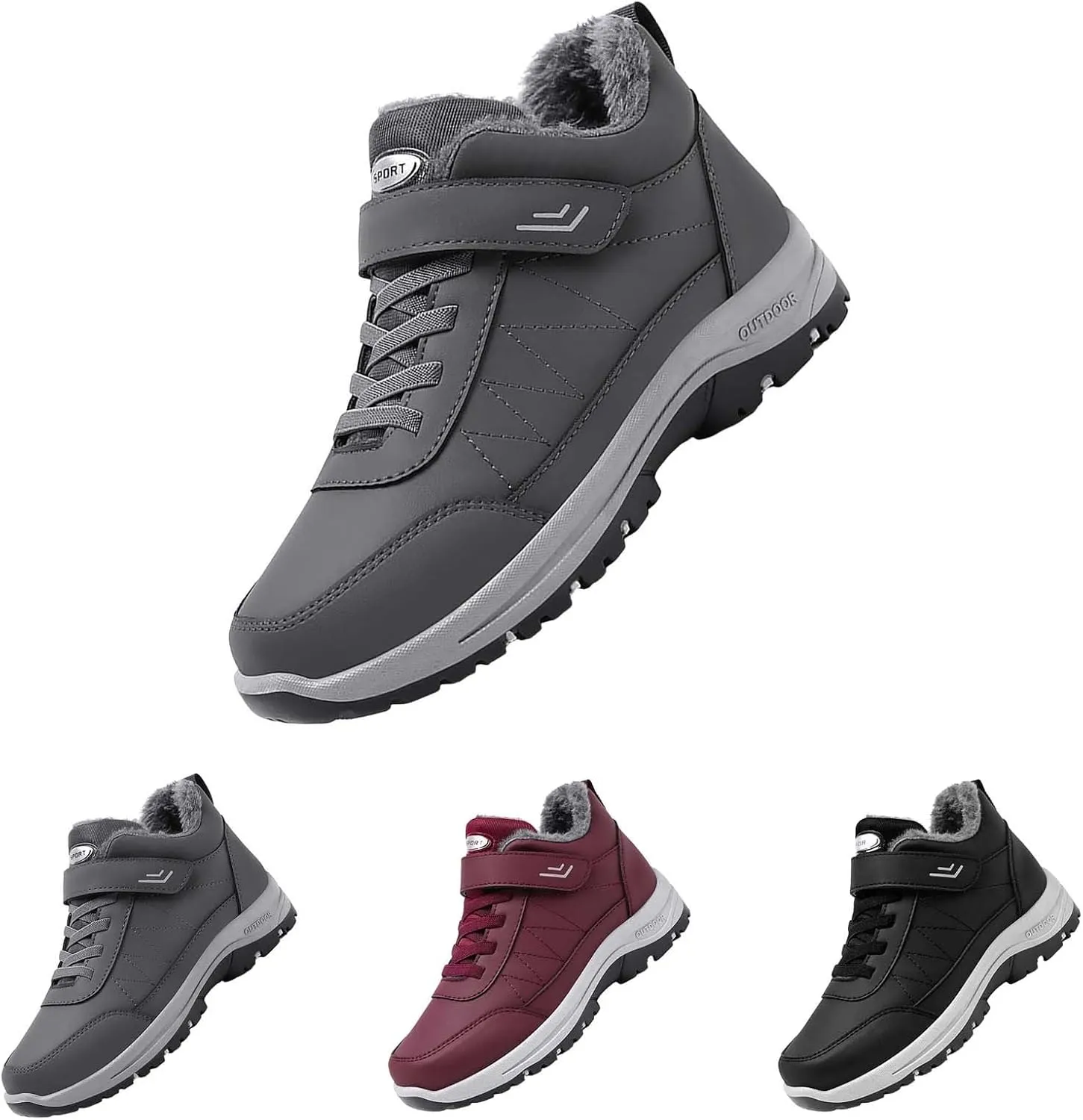 Men Work Boots Waterproof Hiking Sneakers Warm Fur Lined Womens Working Shoes Waterproof Outdoor Bota Waterproof Breathable Lightweight Hike Grounded Footwear