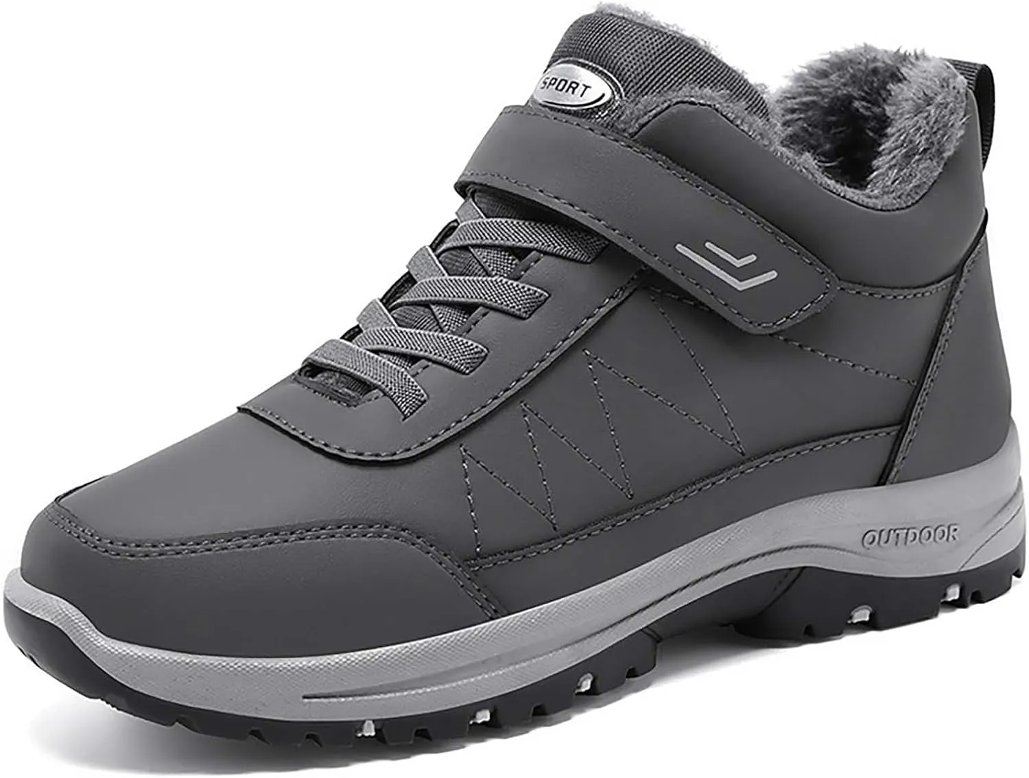 Men Work Boots Waterproof Hiking Sneakers Warm Fur Lined Womens Working Shoes Waterproof Outdoor Bota Waterproof Breathable Lightweight Hike Grounded Footwear