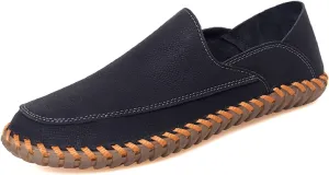Mens Anti Slip Driving Shoes Leather Loafers Casual Fashion Leather Shoes Comfortable Soft Walking Shoes