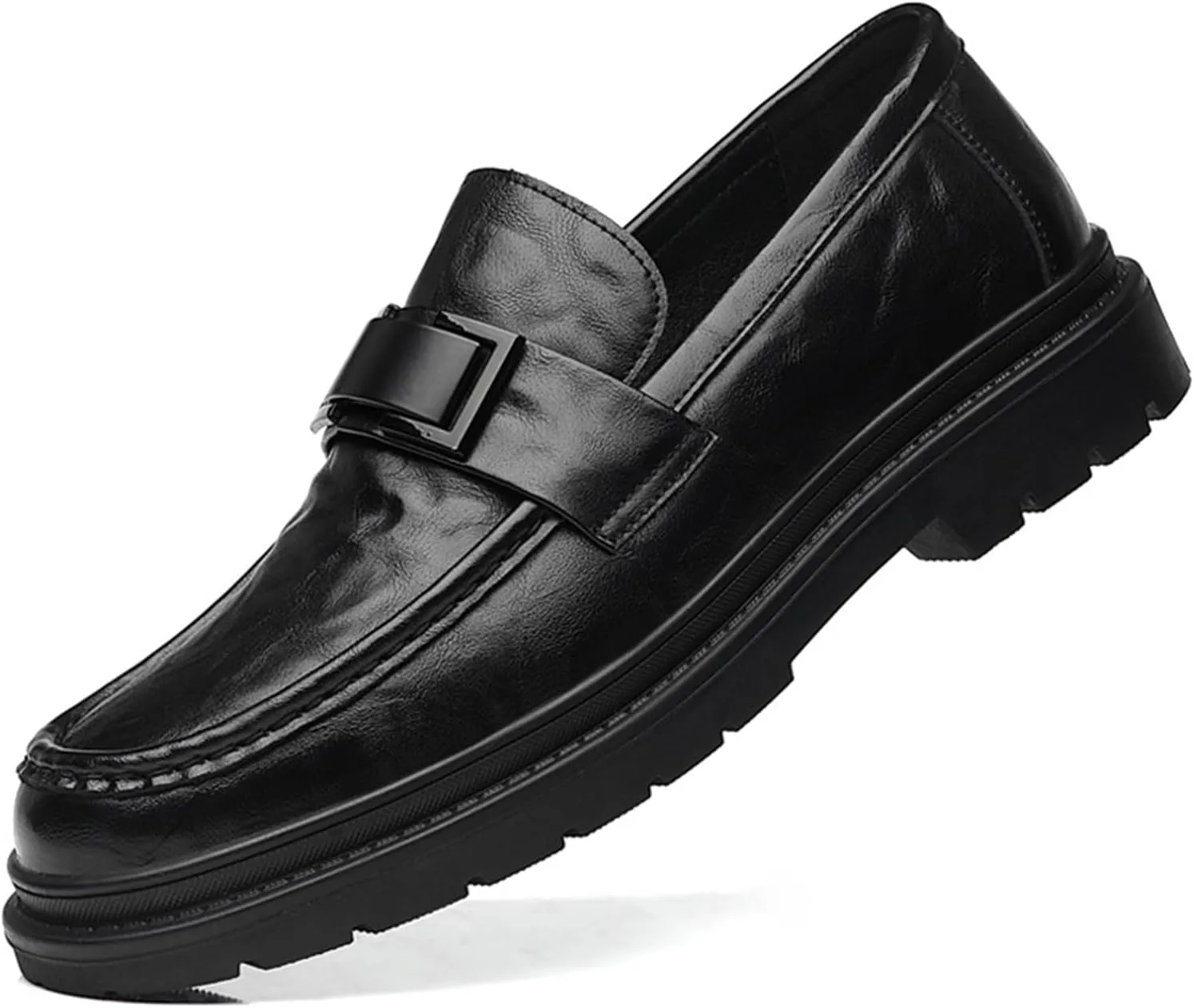 Men's Breathable Oxfords Formal Dress Business Oxford Shoes Fashion Slip-On Round Toe Classic Modern Formal Leather Shoes Casual Loafers
