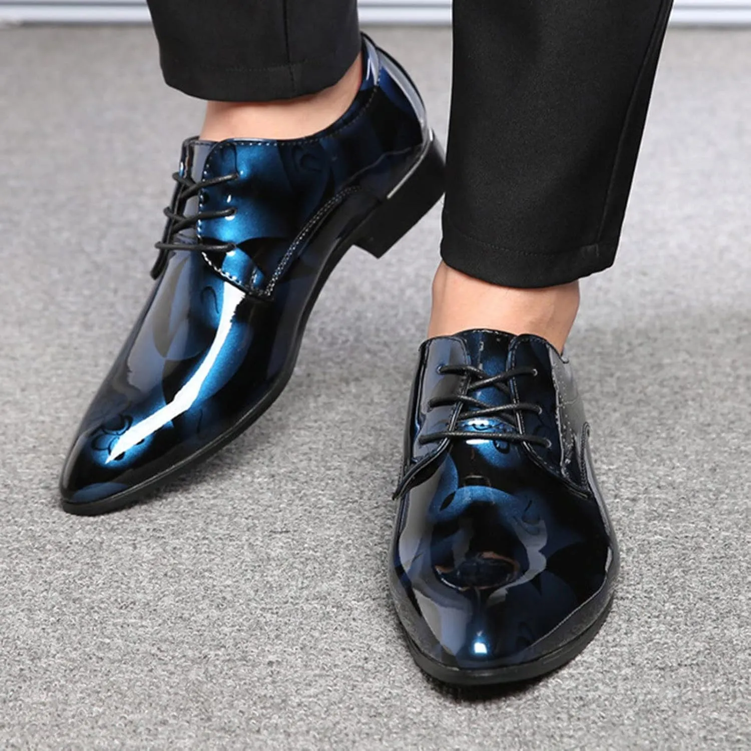 Mens Casual Shoes Leather Classical Style Shoes for Men Slip On PU Leather Low Rubber Sole Leather Basketball Shoes Men