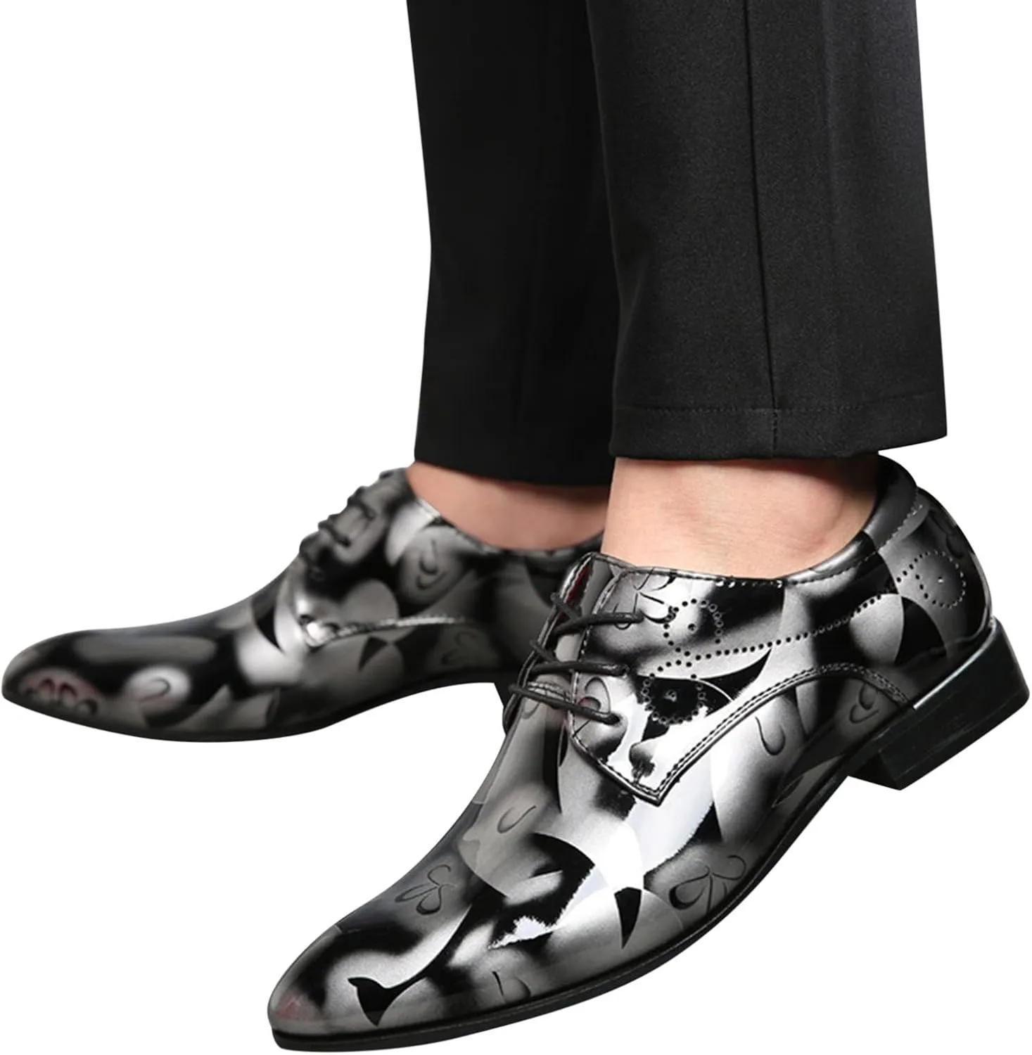 Mens Casual Shoes Leather Classical Style Shoes for Men Slip On PU Leather Low Rubber Sole Leather Basketball Shoes Men