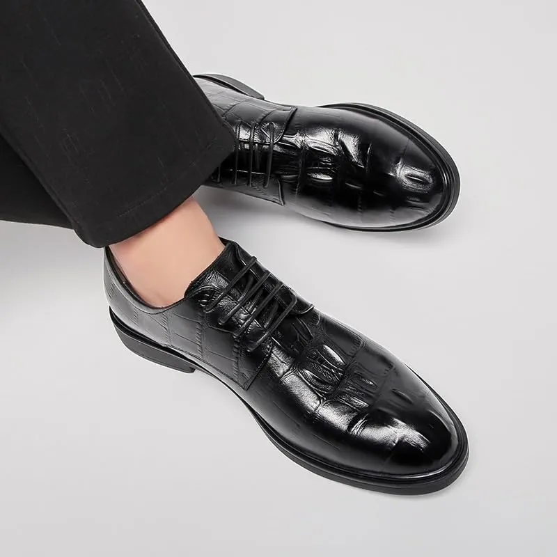 Mens Classic Formal Oxford Leather Tuxedo Wedding Business Dress Shoes Slip On Comfortable Elegant Pointed Toe Non Slip Stylish Formal Party