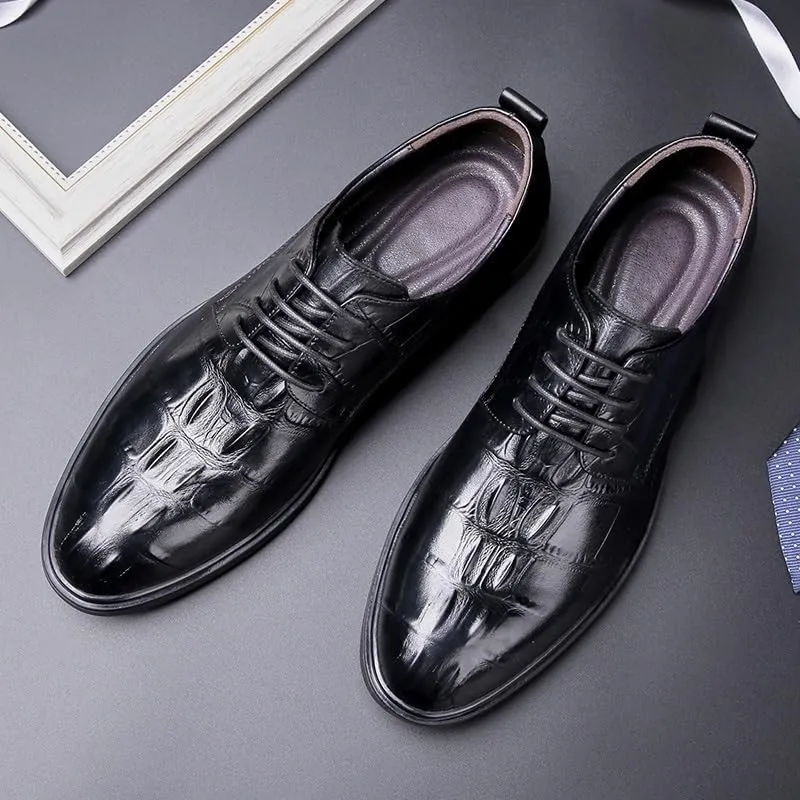 Mens Classic Formal Oxford Leather Tuxedo Wedding Business Dress Shoes Slip On Comfortable Elegant Pointed Toe Non Slip Stylish Formal Party