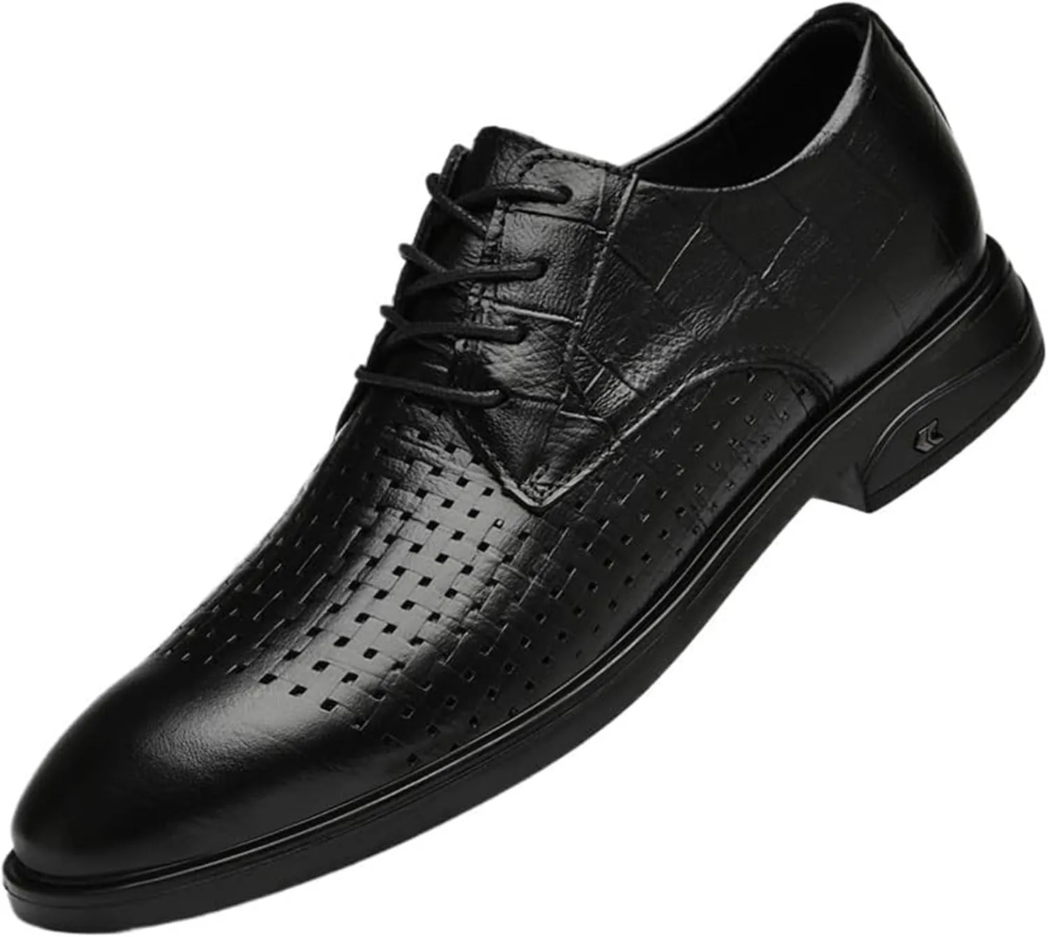 Mens Classic Formal Oxford Shoes Breathable Patent Leather Tuxedo Wedding Business Dress Shoes Genuine Leather Pointed Toe Comfortable Elegant Business Formal