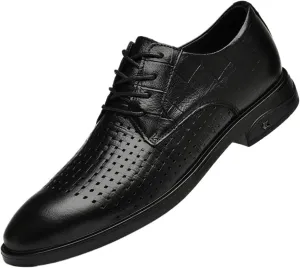Mens Classic Formal Oxford Shoes Breathable Patent Leather Tuxedo Wedding Business Dress Shoes Genuine Leather Pointed Toe Comfortable Elegant Business Formal