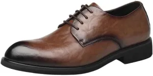 Men's Classic Lace-up Formal Oxfords Slip On Pointed Toe Classic Formal Business Shoes Mens Genuine Leather Dress Shoes
