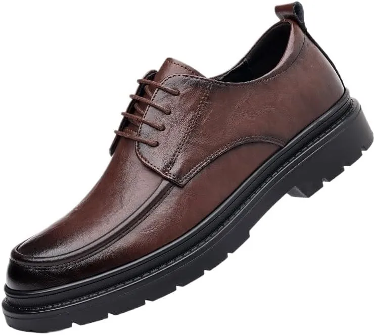 Mens Derby Shoes Genuine Leather Lightweight Modern Leather Business Casual Scale Pattern Comfort Formal Shoes Office Working Leather Derby Shoes(10)