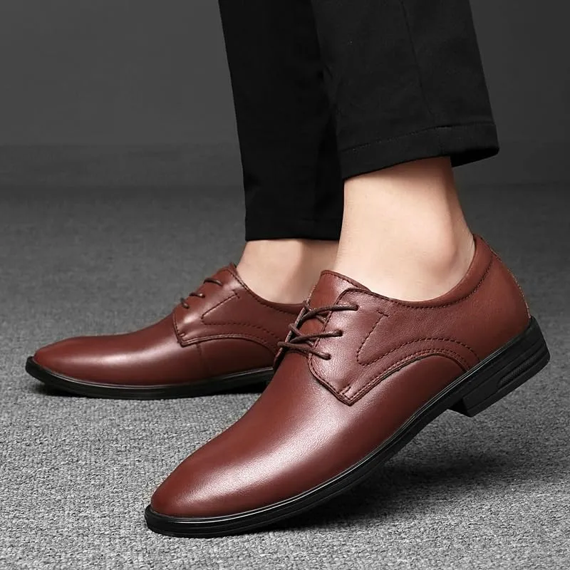 Mens Dress Sneakers Casual Classic Lace-up Fashion Casual Classic Pointed-Toe Formal Shoes Business Office Wedding Formal Modern Oxfords
