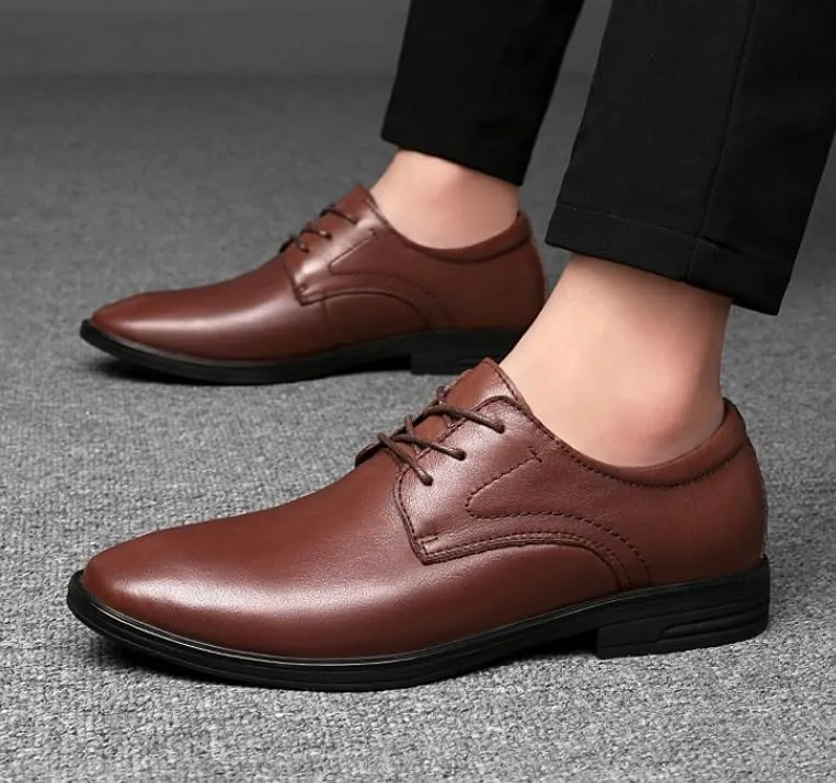 Mens Dress Sneakers Casual Classic Lace-up Fashion Casual Classic Pointed-Toe Formal Shoes Business Office Wedding Formal Modern Oxfords