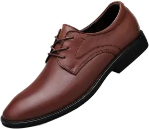 Mens Dress Sneakers Casual Classic Lace-up Fashion Casual Classic Pointed-Toe Formal Shoes Business Office Wedding Formal Modern Oxfords