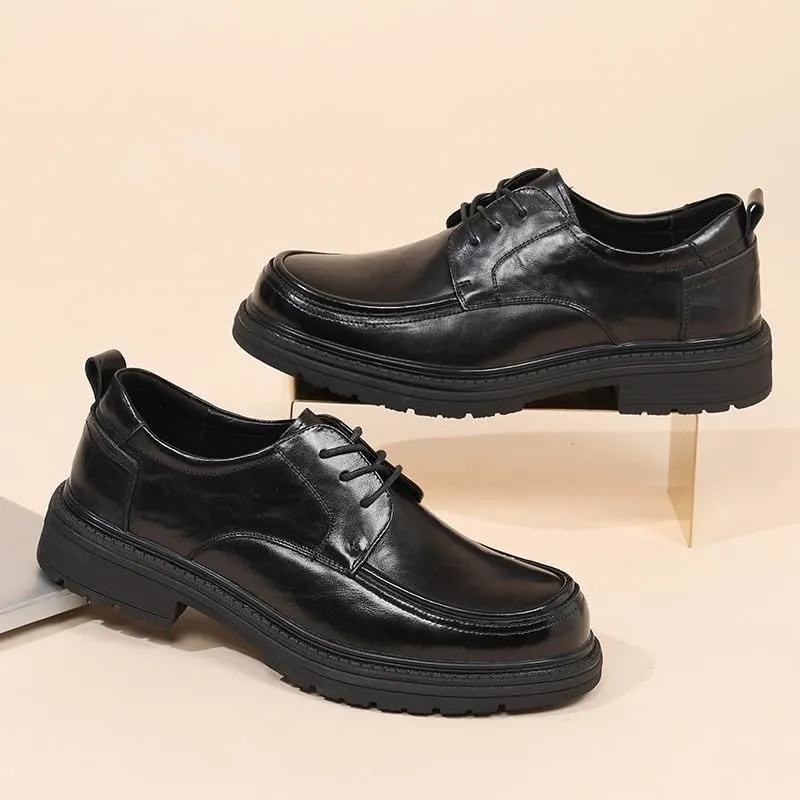 Men's Formal Business Leather Oxfords Men Comfort Hand Stitched Breathable Leather Derby Shoes