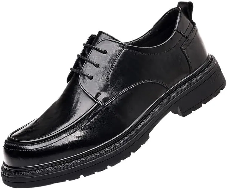 Men's Formal Business Leather Oxfords Men Comfort Hand Stitched Breathable Leather Derby Shoes