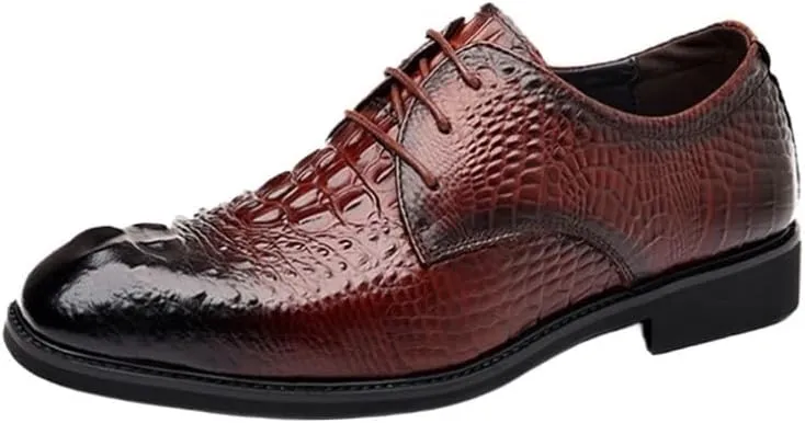 Men's Formal Dress Square Toe Leather Shoes Formal Forward Comfortable Breathable Men's Luxurious Upper Business Rubber Soft Sole Versatile Shoes