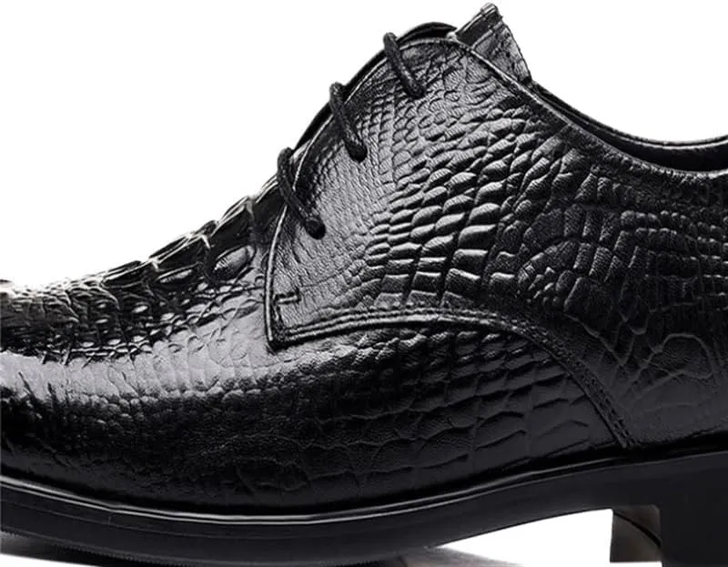 Men's Formal Dress Square Toe Leather Shoes Formal Forward Comfortable Breathable Men's Luxurious Upper Business Rubber Soft Sole Versatile Shoes