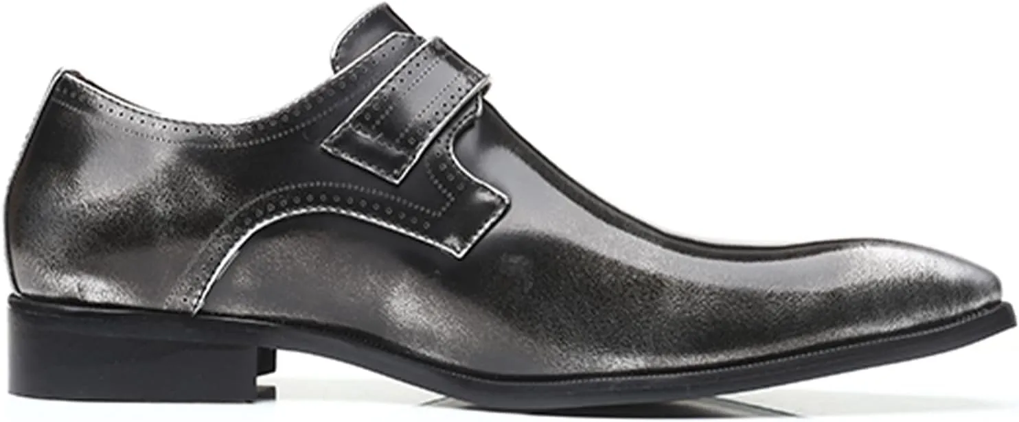 Men's Formal Oxford Shoes Slip On Single Monk Strap Leather Low Top Business Work Shoes Fashion Prom Wedding Formal Shoes