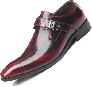 Men's Formal Oxford Shoes Slip On Single Monk Strap Leather Low Top Business Work Shoes Fashion Prom Wedding Formal Shoes
