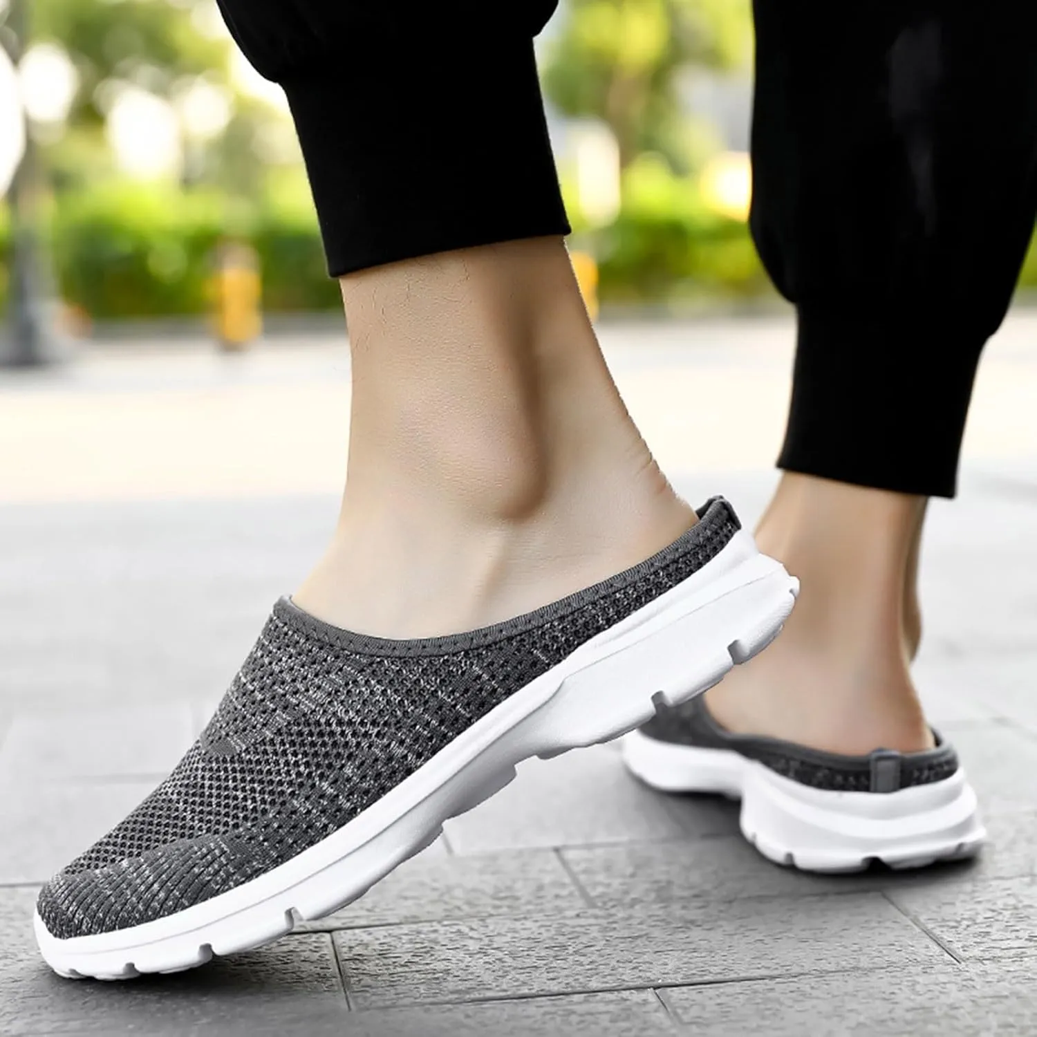Men's Half Cap Toe Canvas Sandals Solid Breathable Mesh Sneakers Casual Comfort Walking Sandals Beach Sandals