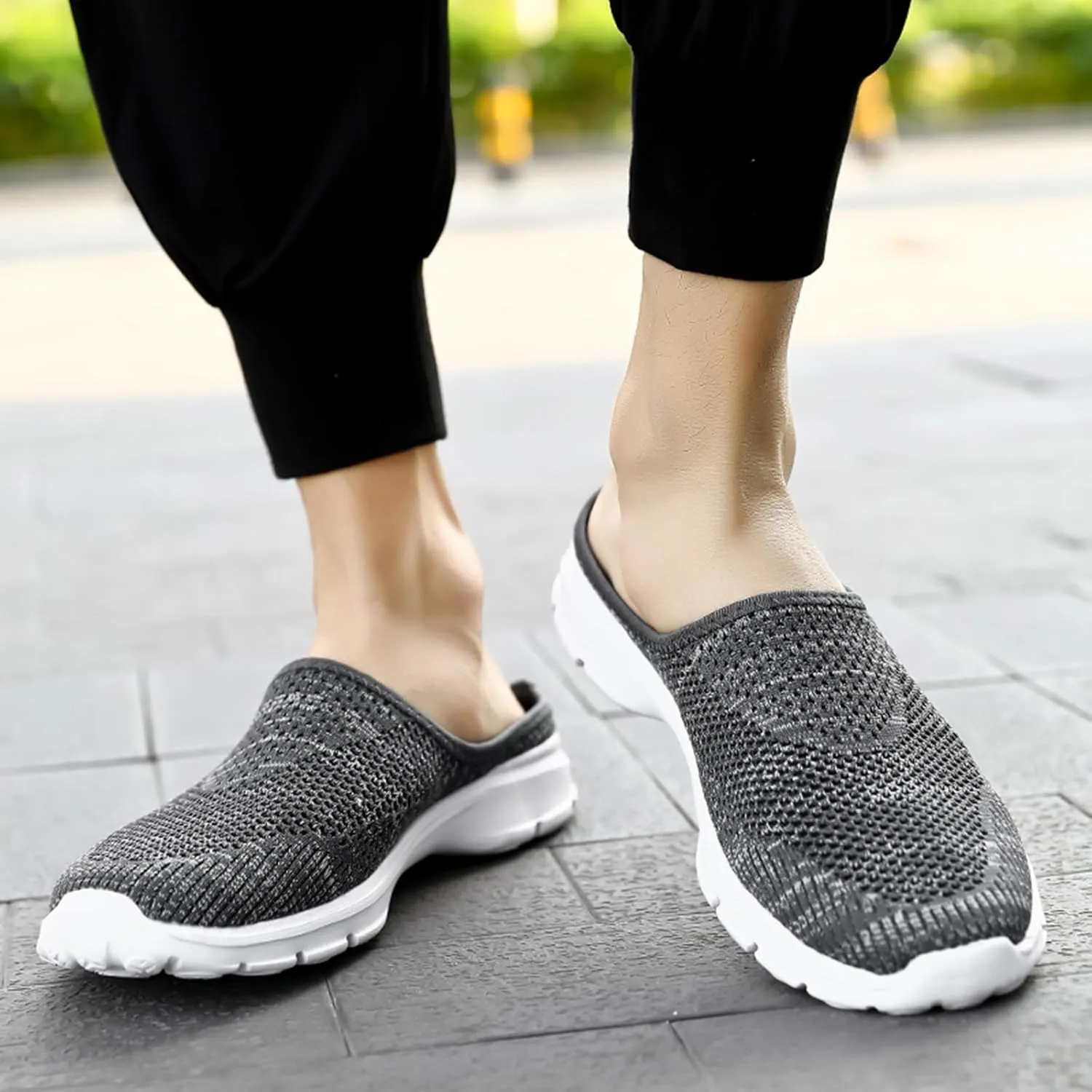 Men's Half Cap Toe Canvas Sandals Solid Breathable Mesh Sneakers Casual Comfort Walking Sandals Beach Sandals