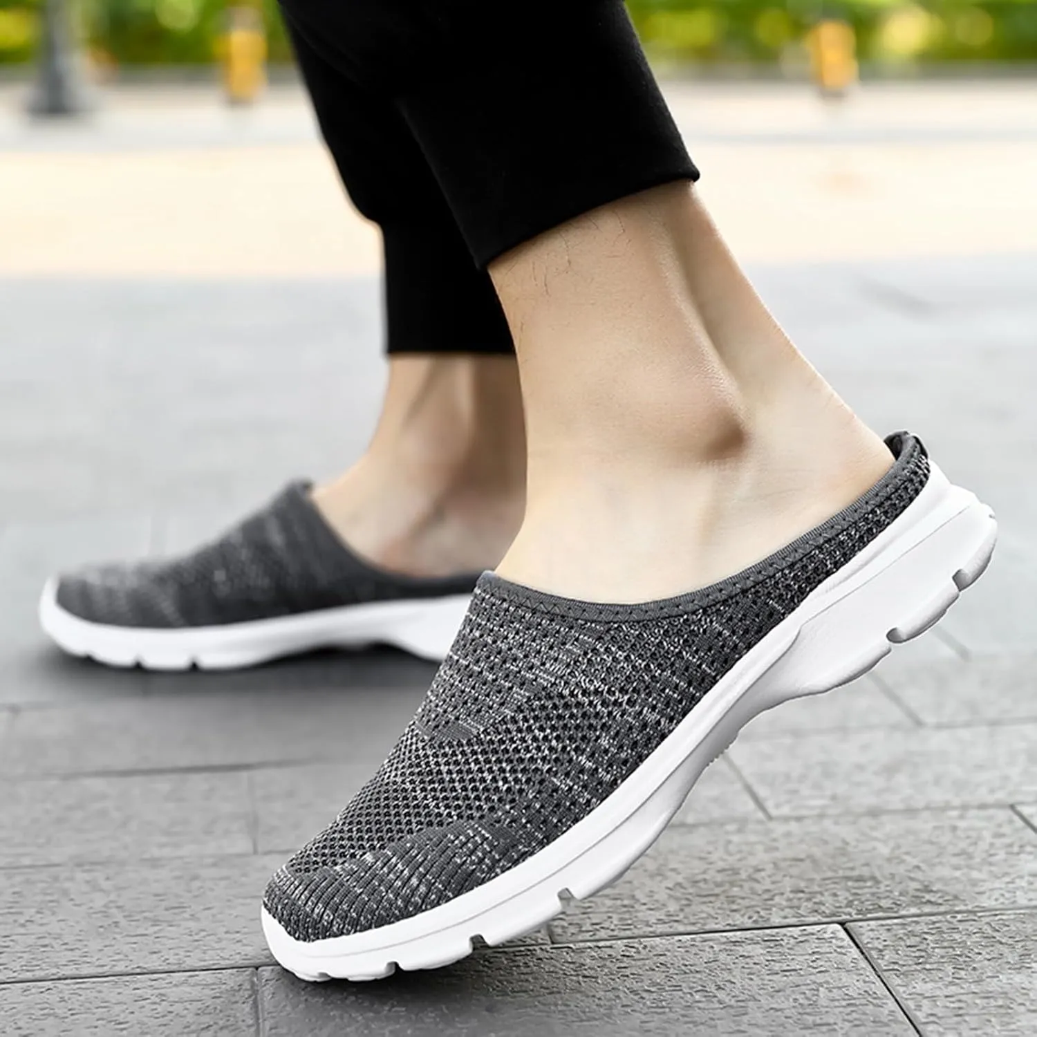 Men's Half Cap Toe Canvas Sandals Solid Breathable Mesh Sneakers Casual Comfort Walking Sandals Beach Sandals