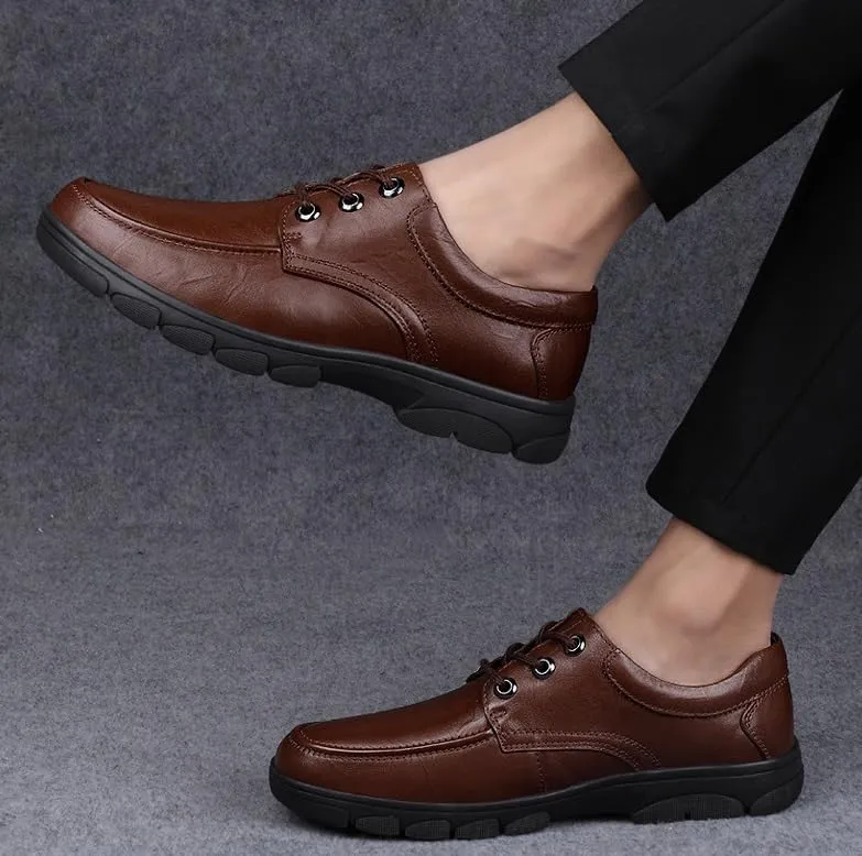 Men's Oxfords Shoes Lace Up Casual Dress Shoes Classic Formal Modern Business Mens Tuxedo Shoes(Brown,9)