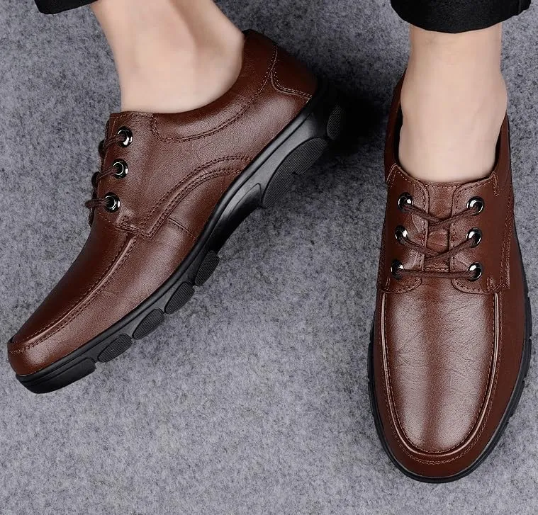 Men's Oxfords Shoes Lace Up Casual Dress Shoes Classic Formal Modern Business Mens Tuxedo Shoes(Brown,9)