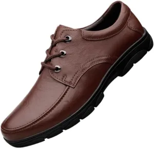 Men's Oxfords Shoes Lace Up Casual Dress Shoes Classic Formal Modern Business Mens Tuxedo Shoes(Brown,9)