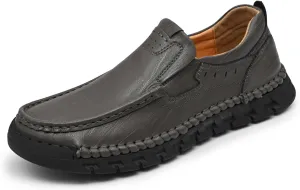 Men's Premium Genuine Cowhide Leather Loafers, Fashion Genuine Leather Casual Walking Shoes, Driving Shoes, Casual Leather Shoes, Pure Hand Sewn Shoes