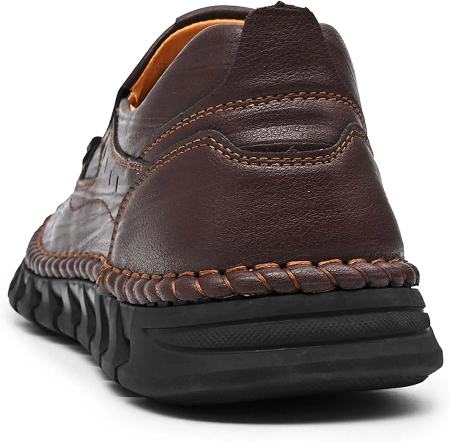 Men's Premium Genuine Cowhide Leather Loafers, Fashion Genuine Leather Casual Walking Shoes, Driving Shoes, Casual Leather Shoes, Pure Hand Sewn Shoes