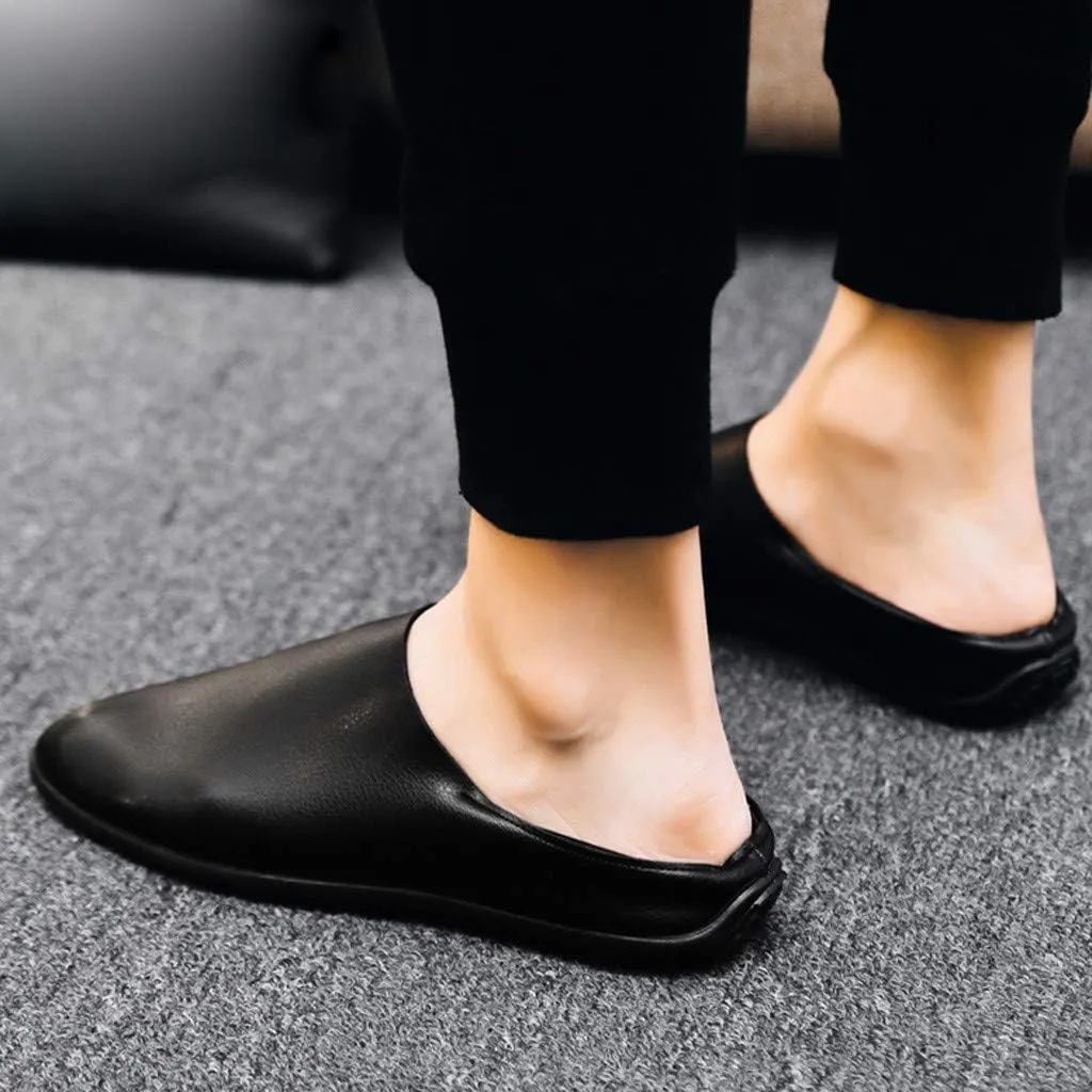 Men's Reathable Stretch Canvas Shoes Slip-On Comfortable Light-Weight Shoe Casual Soft Flat Soled Walking Shoes