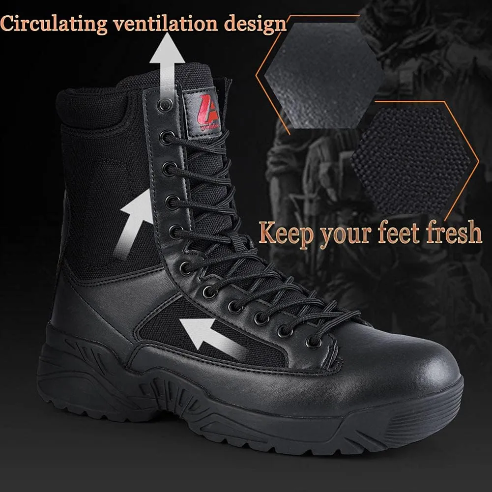 Men’s Tactical Boots Lightweight Combat Boots Durable Suede Leather and Rubber Sole Military Work and Desert Boots