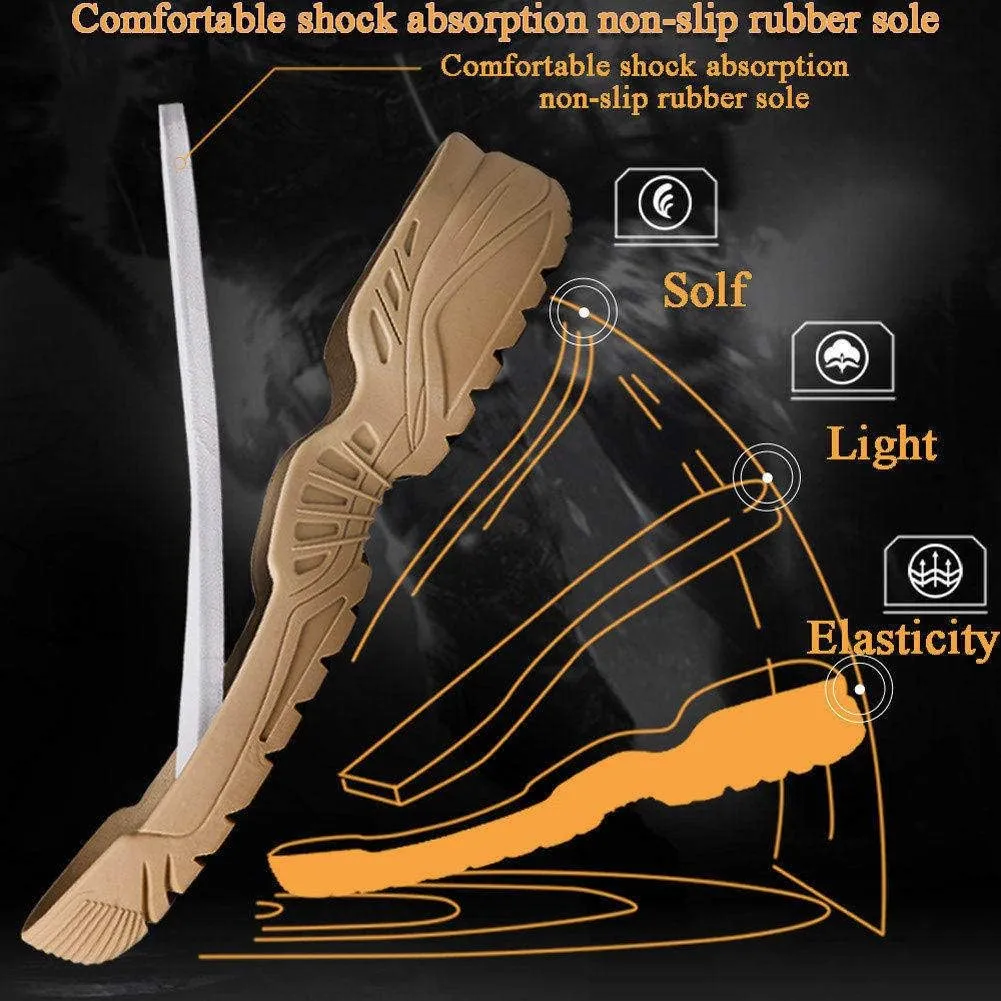 Mens Tactical Boots Lightweight Combat Boots Durable Suede Leather and Rubber Sole Military Work and Desert Boots