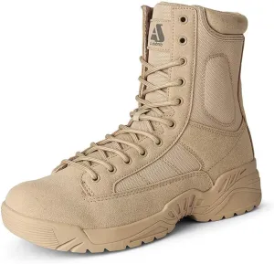 Mens Tactical Boots Lightweight Combat Boots Durable Suede Leather and Rubber Sole Military Work and Desert Boots