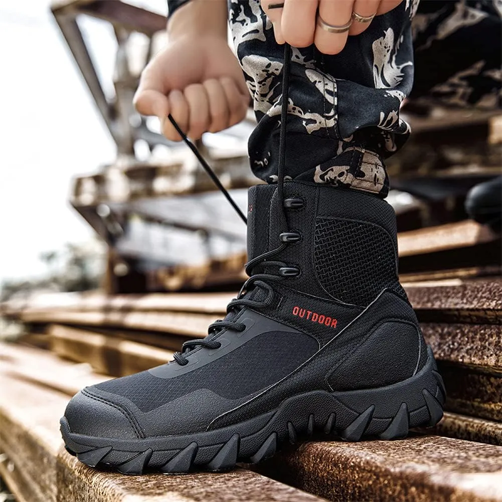Men’s Tactical Boots Lightweight Combat Boots Durable Suede Leather and Rubber Sole Military Work and Desert Boots