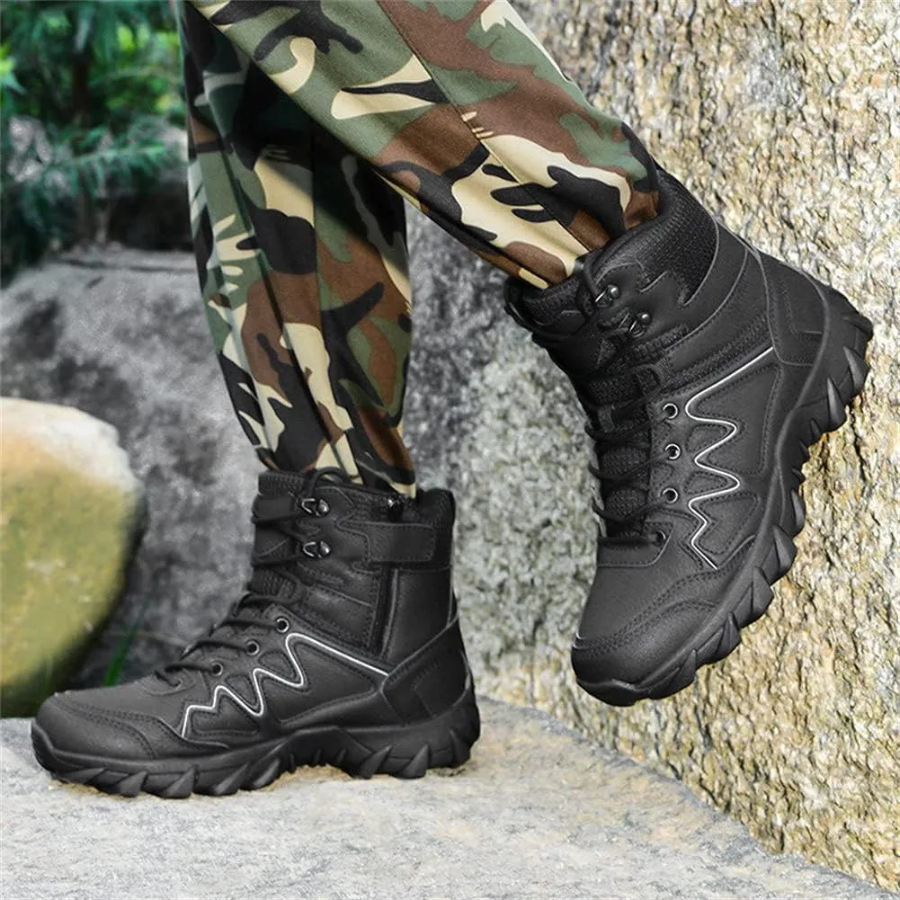 Mens Tactical Boots Lightweight Combat Boots Durable Suede Leather and Rubber Sole Military Work and Desert Boots