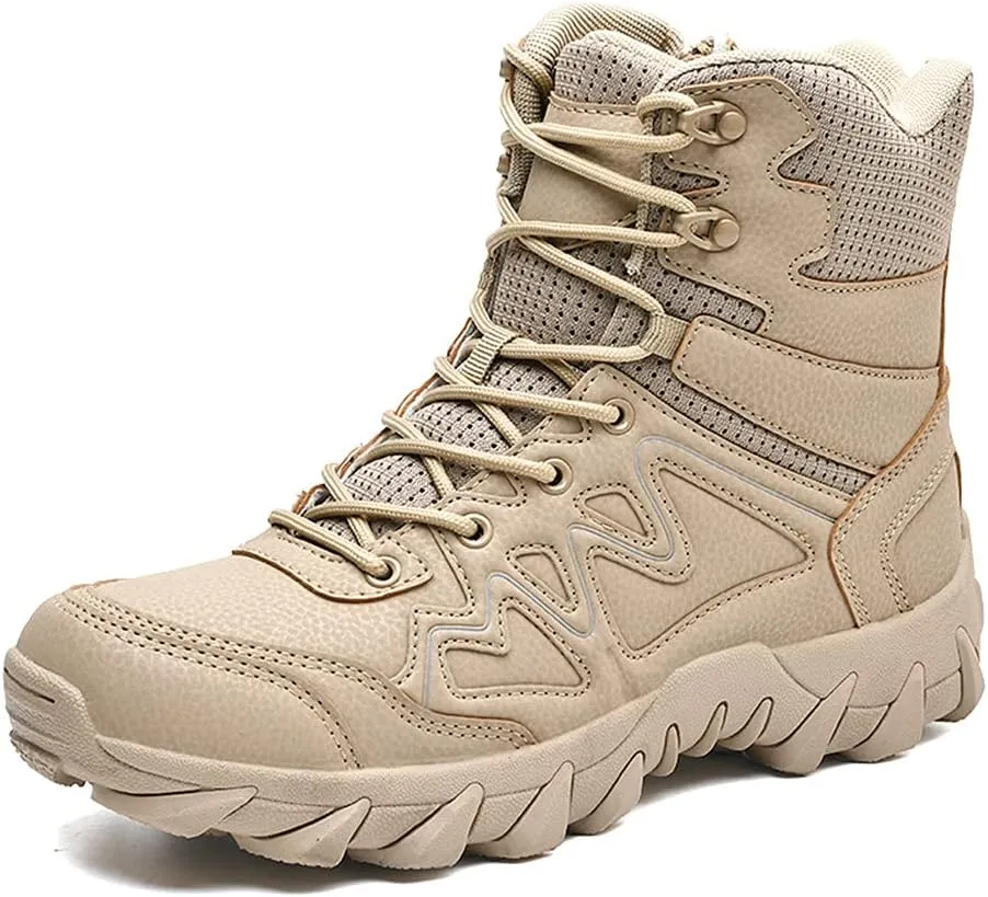Men’s Tactical Boots Lightweight Combat Boots Durable Suede Leather and Rubber Sole Military Work and Desert Boots