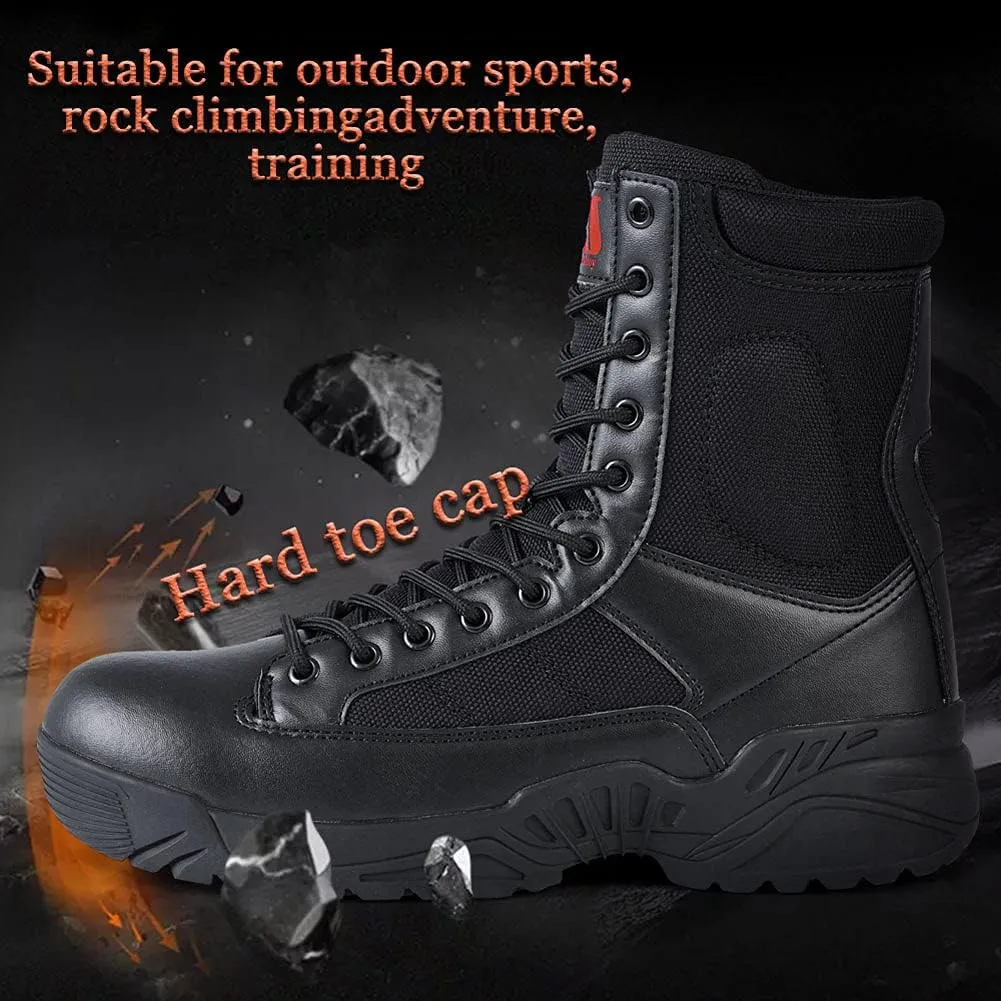 Men’s Tactical Boots Lightweight Combat Boots Durable Suede Leather and Rubber Sole Military Work and Desert Boots