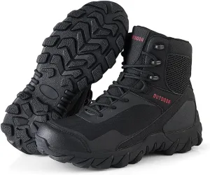Men’s Tactical Boots Lightweight Combat Boots Durable Suede Leather and Rubber Sole Military Work and Desert Boots