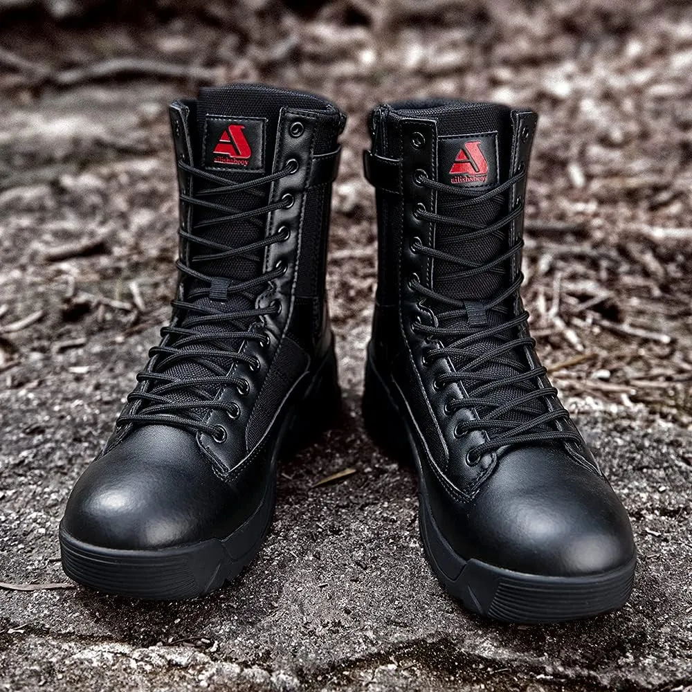 Men’s Tactical Boots Lightweight Combat Boots Durable Suede Leather and Rubber Sole Military Work and Desert Boots