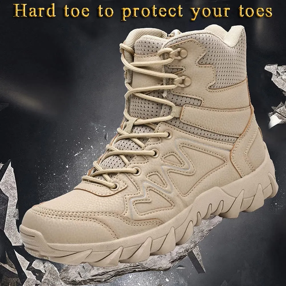 Men’s Tactical Boots Lightweight Combat Boots Durable Suede Leather and Rubber Sole Military Work and Desert Boots