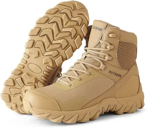 Mens Tactical Boots Lightweight Combat Boots Durable Suede Leather and Rubber Sole Military Work and Desert Boots