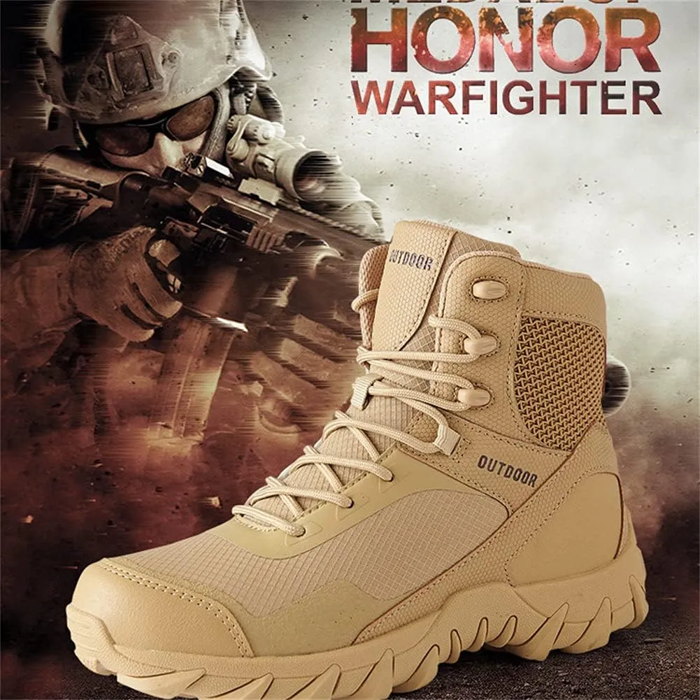 Men’s Tactical Boots Lightweight Combat Boots Durable Suede Leather and Rubber Sole Military Work and Desert Boots
