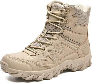 Men’s Tactical Boots Lightweight Combat Boots Durable Suede Leather and Rubber Sole Military Work and Desert Boots