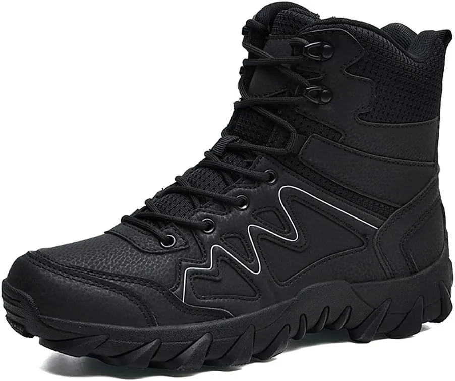 Mens Tactical Boots Lightweight Combat Boots Durable Suede Leather and Rubber Sole Military Work and Desert Boots