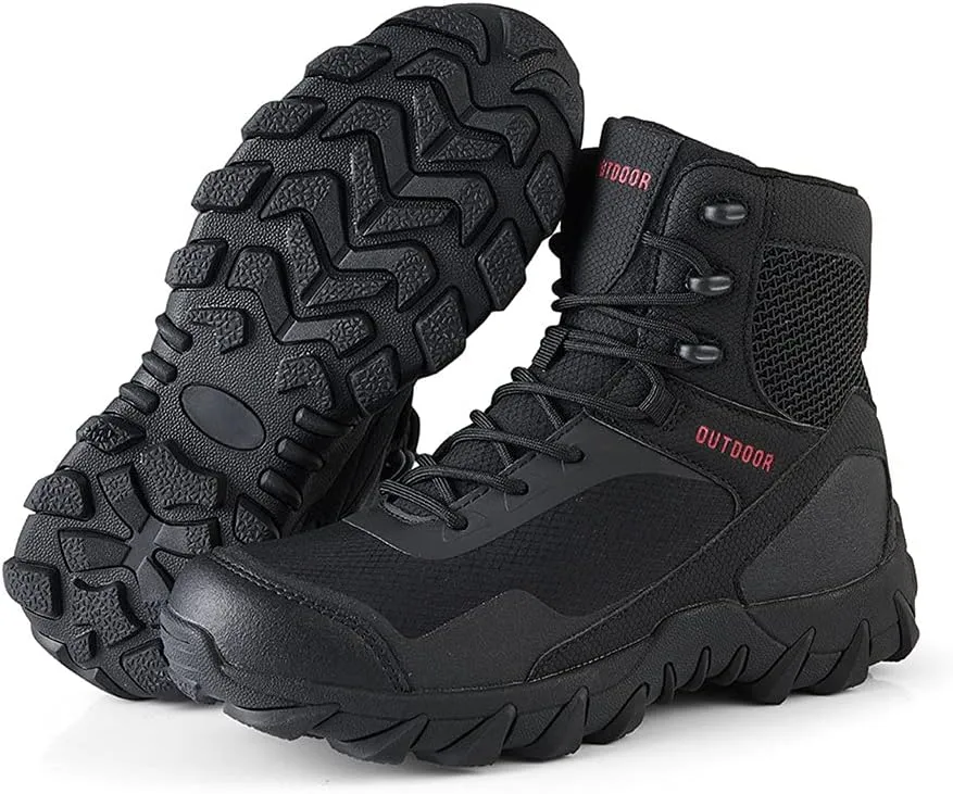 Men’s Tactical Boots Lightweight Combat Boots Durable Suede Leather and Rubber Sole Military Work and Desert Boots