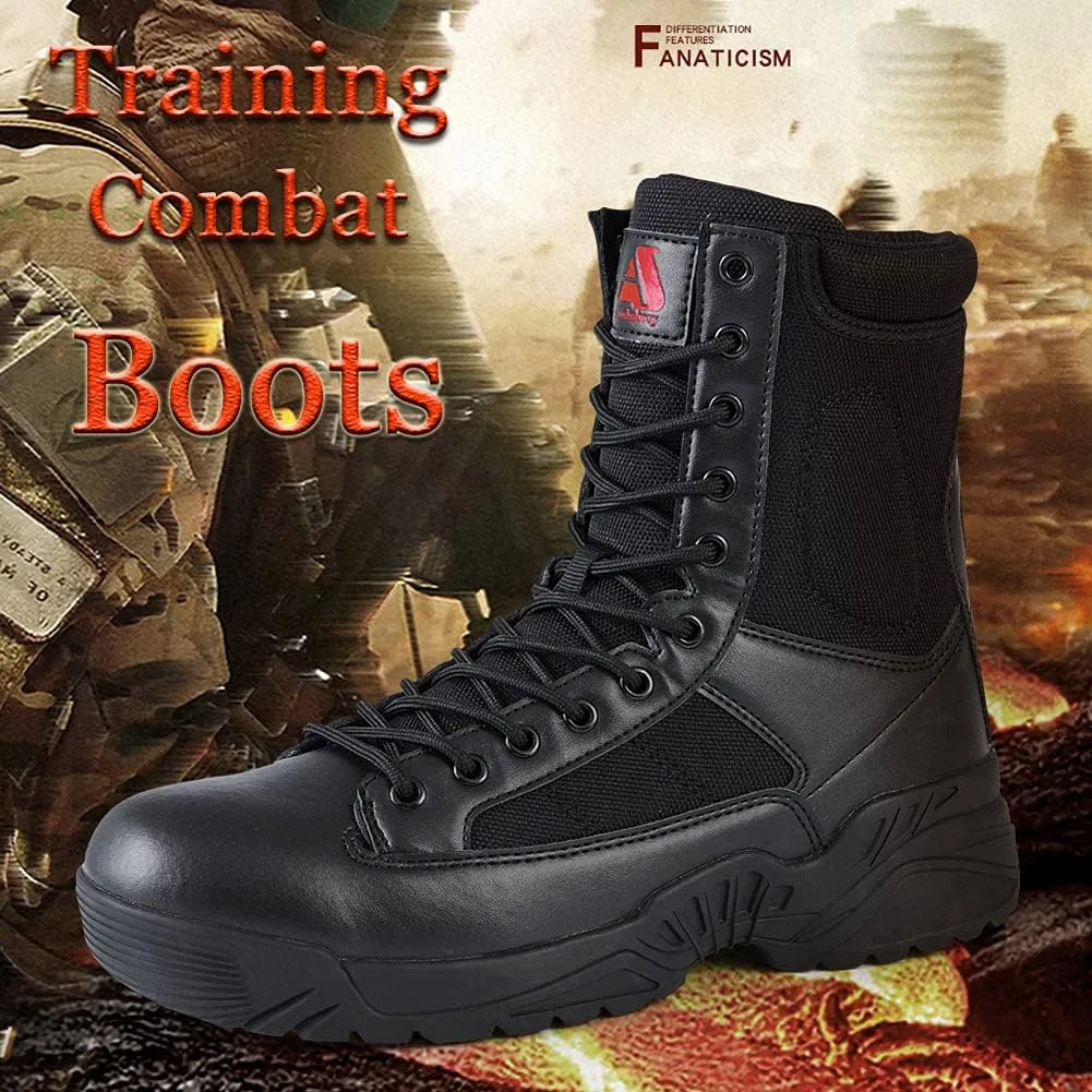 Men’s Tactical Boots Lightweight Combat Boots Durable Suede Leather and Rubber Sole Military Work and Desert Boots