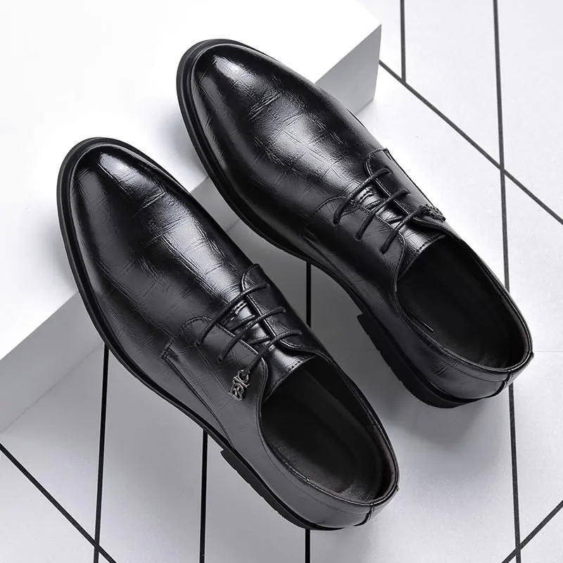 Mens Tuxedo Shoes Social Men’s Dress Oxford Formal Shoes Leather Business Shoes Luxury Comfortable Tuxedo Shoes Formal Derby Shoes(6.5)