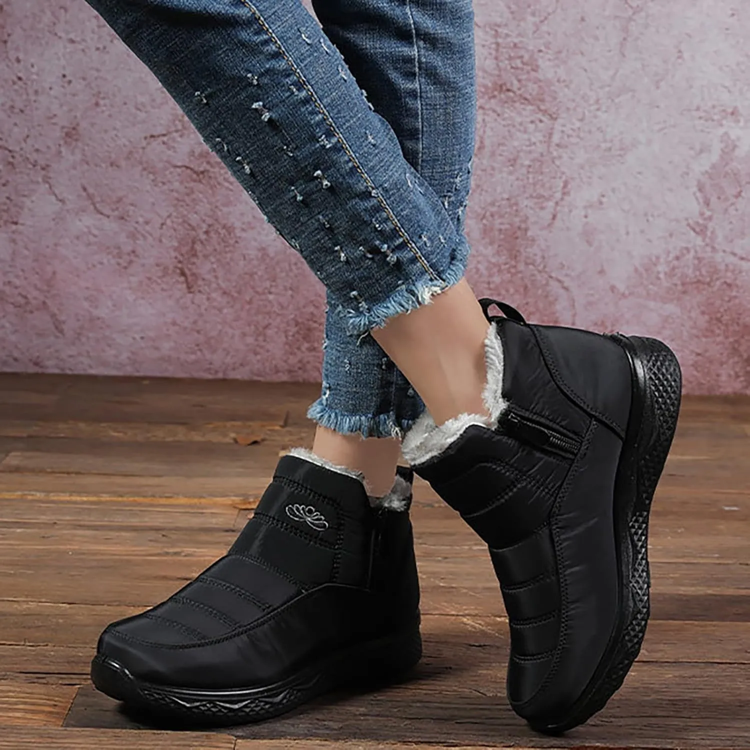 Mens Winter Boots Knee High Fur Lined Slip-Ons Women's Snow Boots Warm Non Slip Walking Shoes for Women Fashion High Top Boots Big and Tall Winter Booties